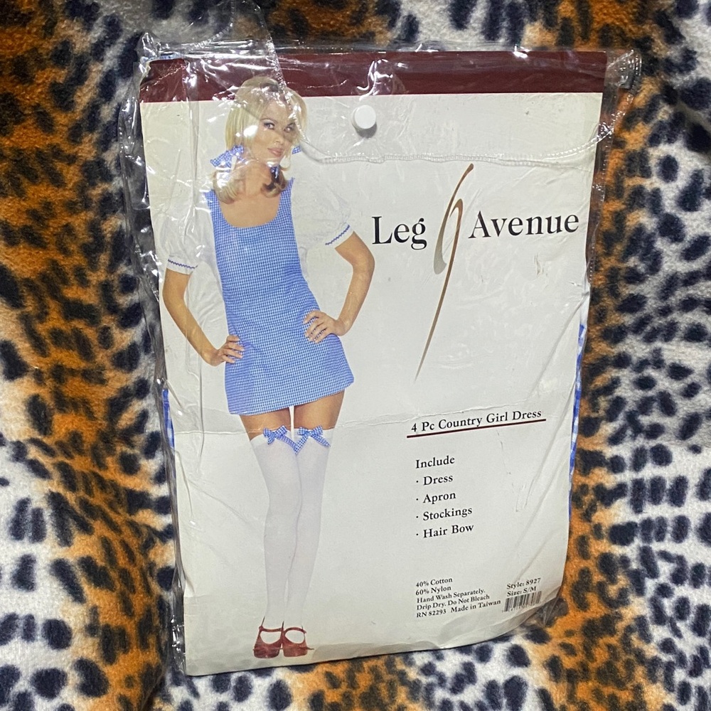 Leg Avenue Blue Gingham Country Dress Set